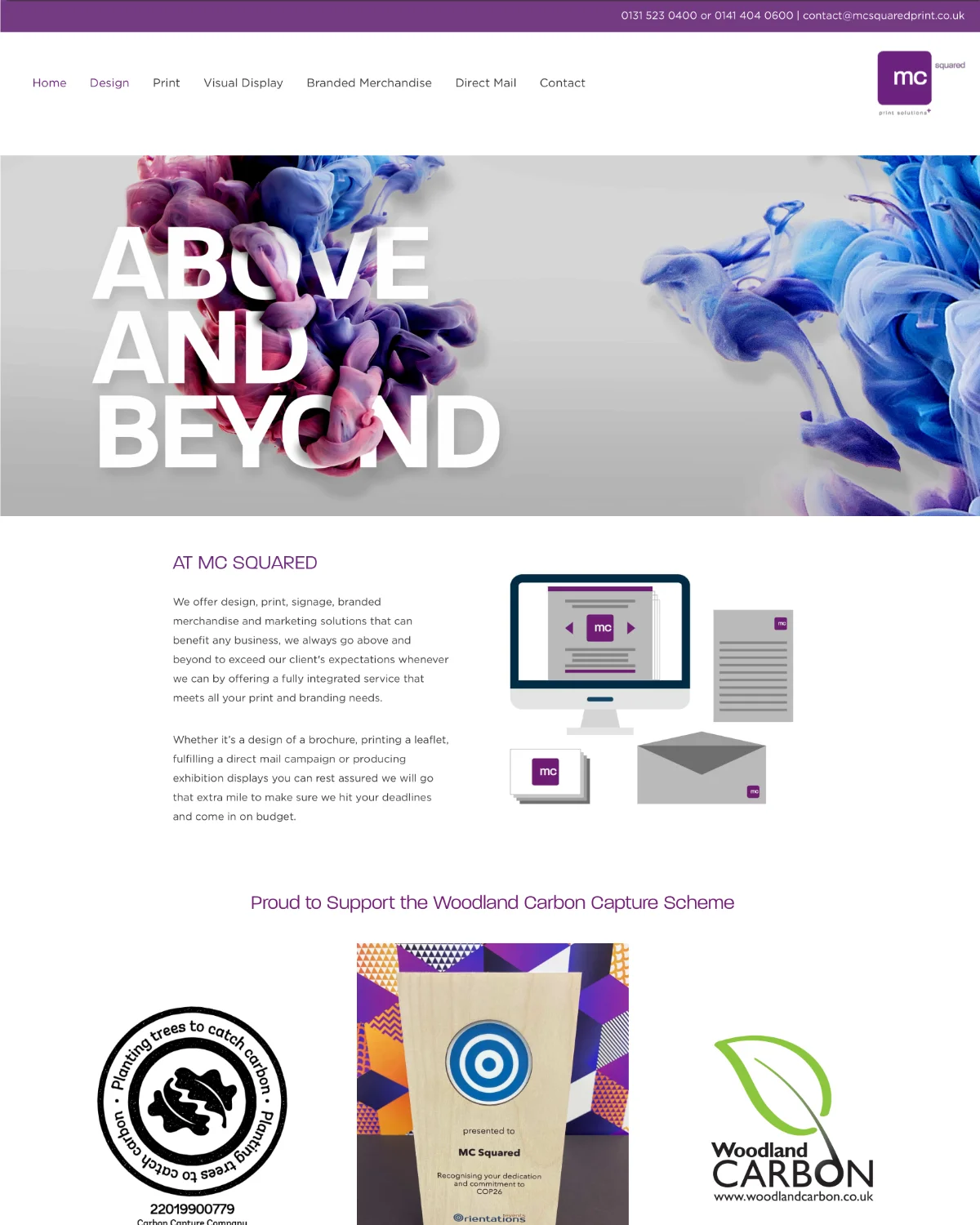 MC Squared Print 2019 rebuild — full WordPress redesign with the witty MC Squared brand hero treatment